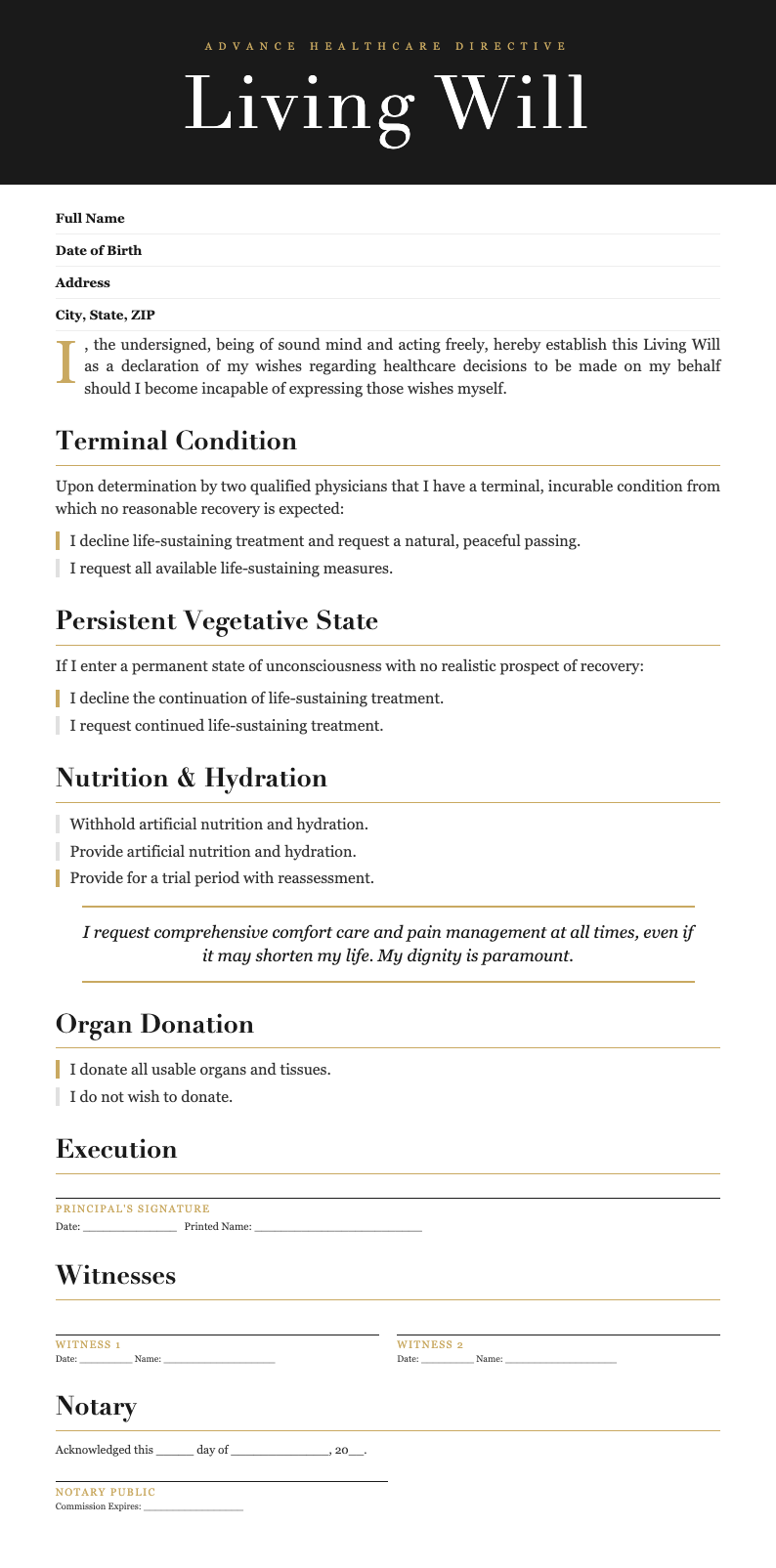 Editorial Magazine living will